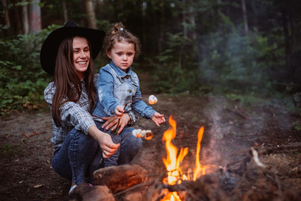 Mom camping